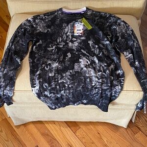 Robert Graham Black & Silver Abstract Crewneck Sweater